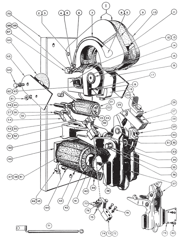 Square D No. 3 Single Pole Spring Closed Type L Line-Arc Contactor, Folio 3